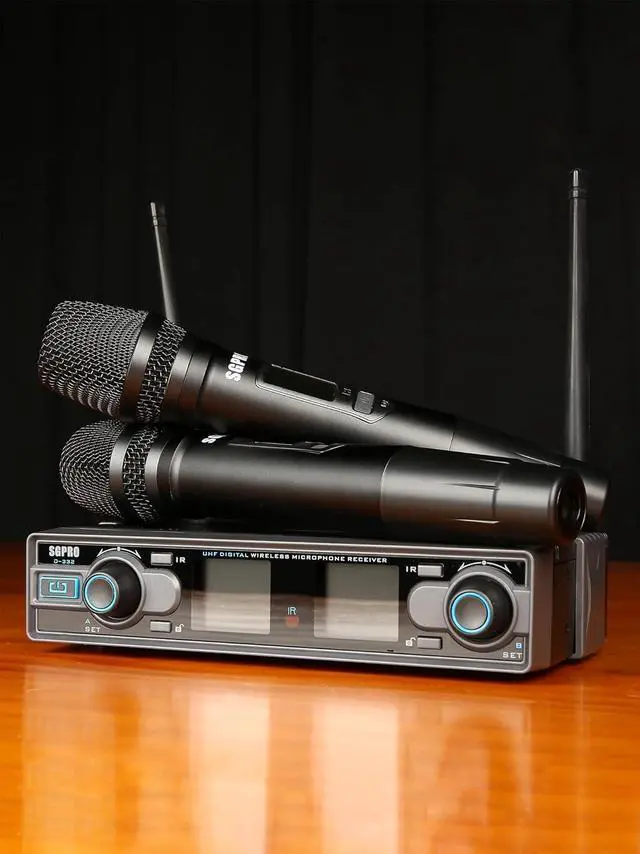 Alt view image 7 of 7 - Wireless Microphones for Singing and Speaking, Microfono Inalambrico Professional with Dual Cordless Handheld Mics for Stage, Live House, Classroom, or Church, Easy Operation and Great Sound