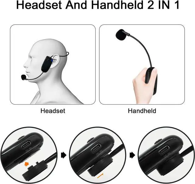 Alt view image 4 of 7 - ZOWEETEK Wireless Microphone Headset,UHF Headset Mic System,165ft Range,Support Voice Amplifier,PA System,Power Amplifier etc,Suitable for Teacher,Yoga and Fitness Instructor,Training,Lecturers