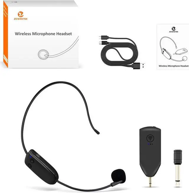 Alt view image 7 of 7 - ZOWEETEK Wireless Microphone Headset,UHF Headset Mic System,165ft Range,Support Voice Amplifier,PA System,Power Amplifier etc,Suitable for Teacher,Yoga and Fitness Instructor,Training,Lecturers