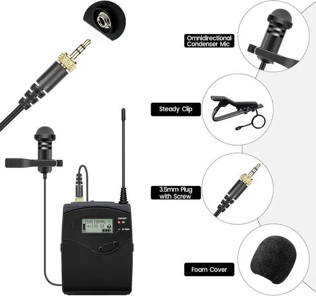 Alt view image 4 of 4 - 2-Pack Lavalier Lapel Microphone for Sennheiser Wireless Transmitter, 3.5mm | Omnidirectional Condenser Mic with Screw Lock for YouTube, Lectures, Living Performance