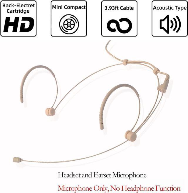 Double Earhook Headset Mic Headworn Microphone For Sennheiser