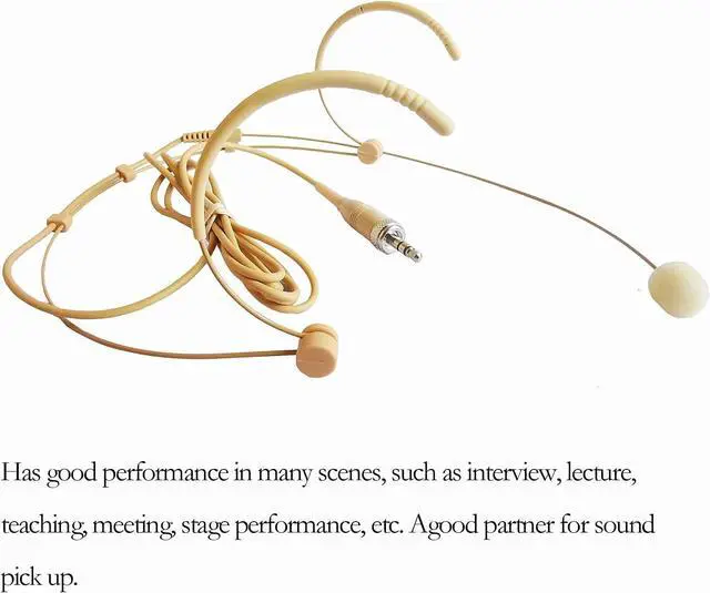 Alt view image 5 of 6 - Headset Microphone Discreet Headworn Ear Hook Earset Over the Ear Mic for Sennheiser Wireless Transmitter, Ideal for Lectures, Live Performance, Theater, Podcasts Beige