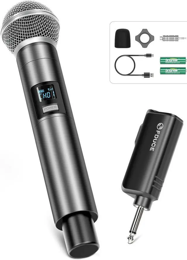 Main image of FDUCE W30 Wireless Microphone,UHF Dynamic Handheld Microphone,Rechargeable Receiver with Volume Adjustment Button,for ,Singing,Family Party(200ft)