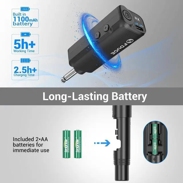 Alt view image 3 of 6 - FDUCE W30 Wireless Microphone,UHF Dynamic Handheld Microphone,Rechargeable Receiver with Volume Adjustment Button,for ,Singing,Family Party(200ft)