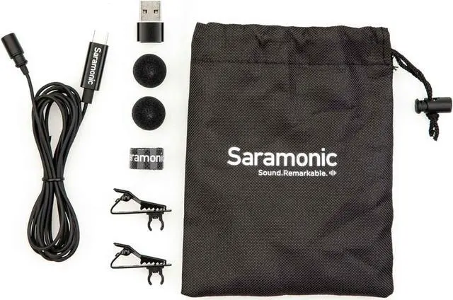 Main image of Saramonic LavMicro-U USB C Lavalier Microphone for iPhone 15, iPad, Android, Omnidirectional Condenser Lapel Mic for Vlogging, Interviews, YouTube, TikTok