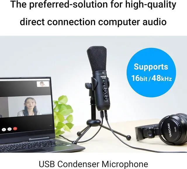 Alt view image 2 of 6 - Tascam TM-250U USB Condenser Microphone for Podcasting, Conferencing, Computer Recording, and Online Audio (TM250U)