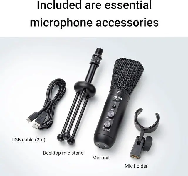 Alt view image 6 of 6 - Tascam TM-250U USB Condenser Microphone for Podcasting, Conferencing, Computer Recording, and Online Audio (TM250U)