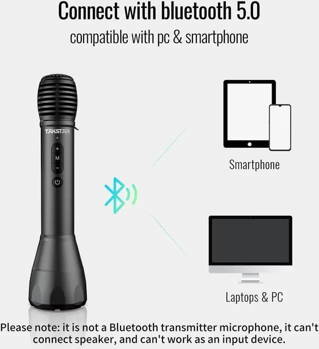 Alt view image 2 of 7 - TAKSTAR 2-in-1 Bluetooth Wireless Microphone & Voice Amplifier, Portable Handheld Mic Speaker for , Meeting, Outdoors, Speech, Party - DA10 (Not a Record Mic & Can't Connect Extra Speaker)