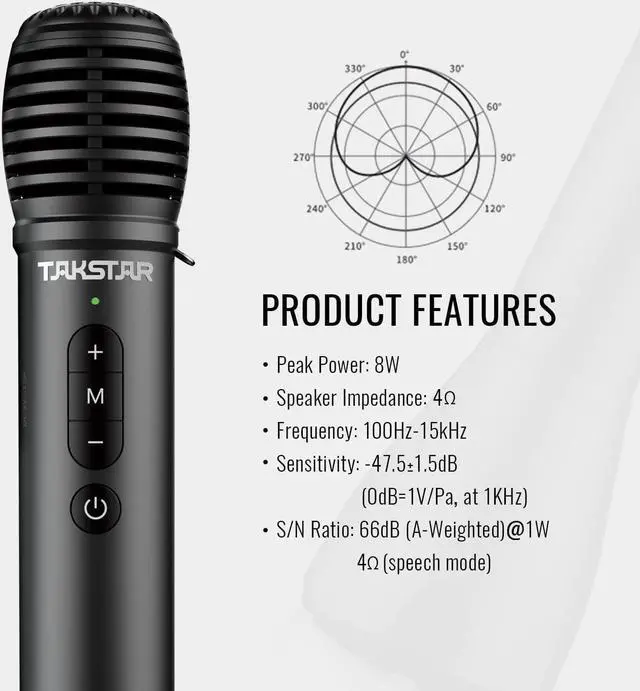 Alt view image 3 of 7 - TAKSTAR 2-in-1 Bluetooth Wireless Microphone & Voice Amplifier, Portable Handheld Mic Speaker for , Meeting, Outdoors, Speech, Party - DA10 (Not a Record Mic & Can't Connect Extra Speaker)