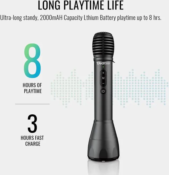 Alt view image 4 of 7 - TAKSTAR 2-in-1 Bluetooth Wireless Microphone & Voice Amplifier, Portable Handheld Mic Speaker for , Meeting, Outdoors, Speech, Party - DA10 (Not a Record Mic & Can't Connect Extra Speaker)