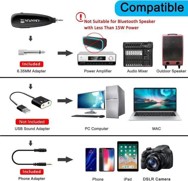 Alt view image 5 of 7 - KIMAFUN Headset Wireless Microphone System, No Need Bluetooth, Waterproof Head Mic for Fitness Instructor, Teaching Online, Yoga Classroom, Spinning Coach, Speaker, iPhone, Android Phone, G100-1