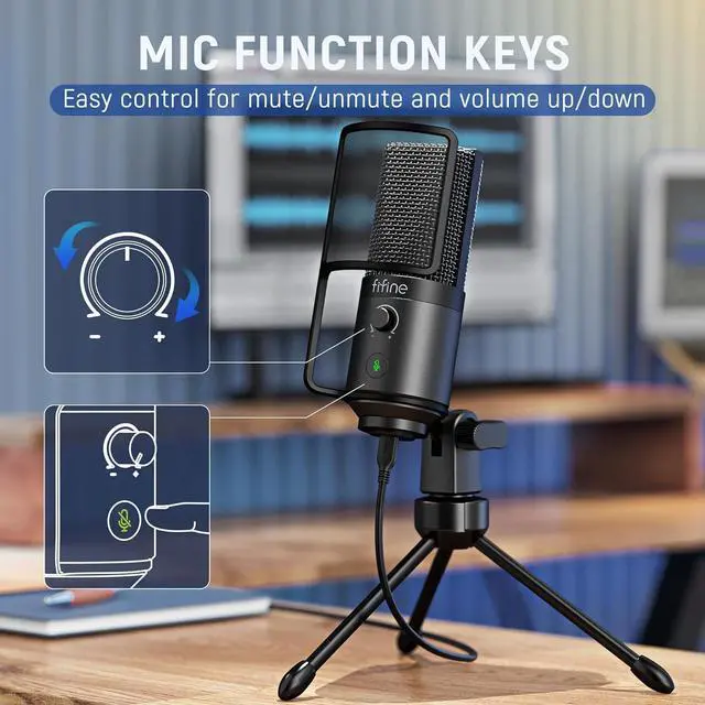 Alt view image 3 of 7 - Podcast Recording Microphone, PC USB Condenser Microphone for Streaming Vocal Music, Computer Desktop Microphone with Mute Button for Windows/Mac OS-K669PRO1