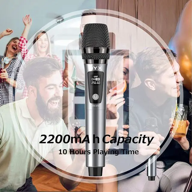 Alt view image 2 of 6 - Wireless Microphone,  UHF Metal Handheld Dynamic Mic System with Rechargeable Receiver 1/4''(6.35mm) Plug, for Amplifier, PA System,  Singing, Wedding, Party, Speech, Church