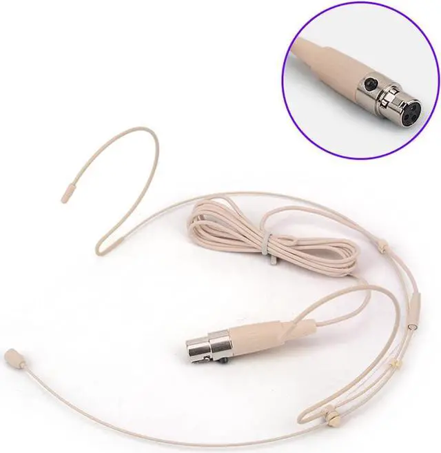 Alt view image 7 of 7 - Headset Microphone Double Over Ear Earset Over Ear Headworn Mic Compatible with AKG Wireless System Bodypack Transmitter with 1.2m Cable Windscreen Mini XLR 3 Pin TA3F Plug