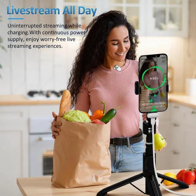 Alt view image 7 of 7 - S5 Wireless Lavalier Microphone for iphone 15,Android USB C Phone,iPad,Laptop,Small Lapel iphone Mic for Video Recording,Vlogging,HD Audio,262ft Range,Noise Reduction with charging case