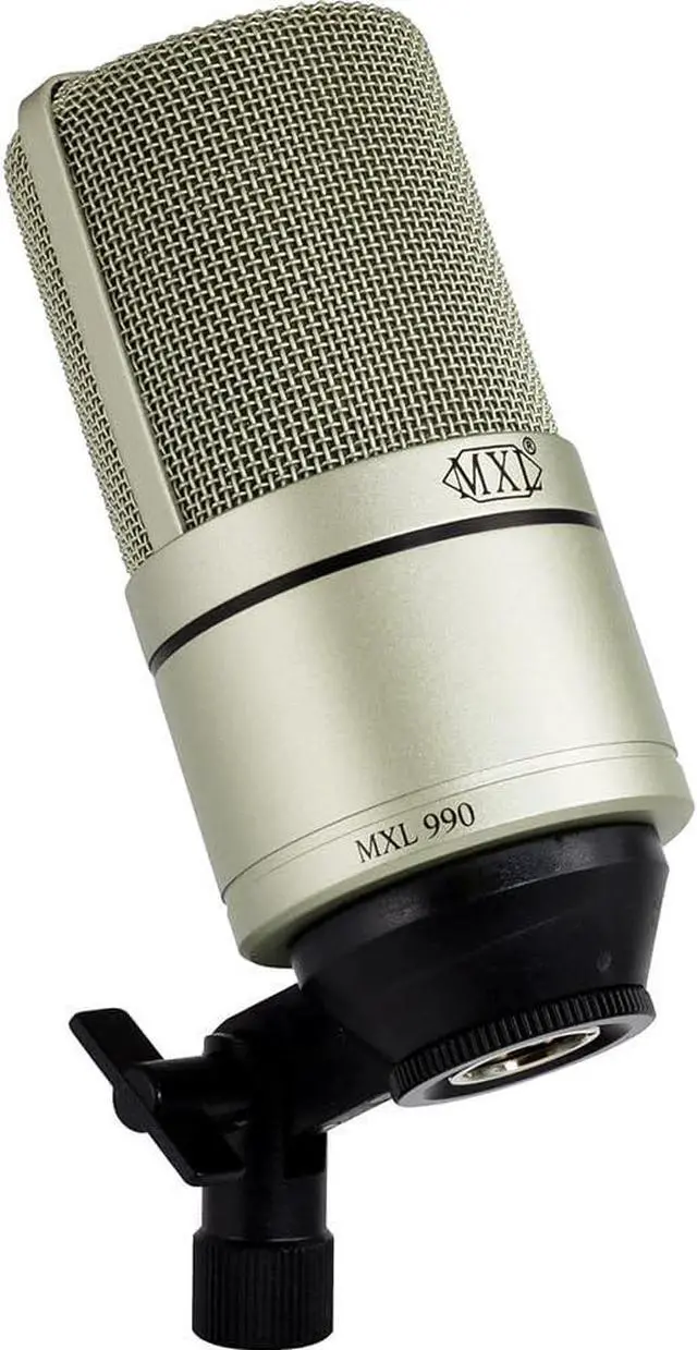 Alt view image 3 of 6 - MXL 990 Condenser Microphone for Podcasting, Singing, Home Studio Recording, Gaming & Streaming | Detailed Sound | XLR | Large Diaphragm (Champagne)