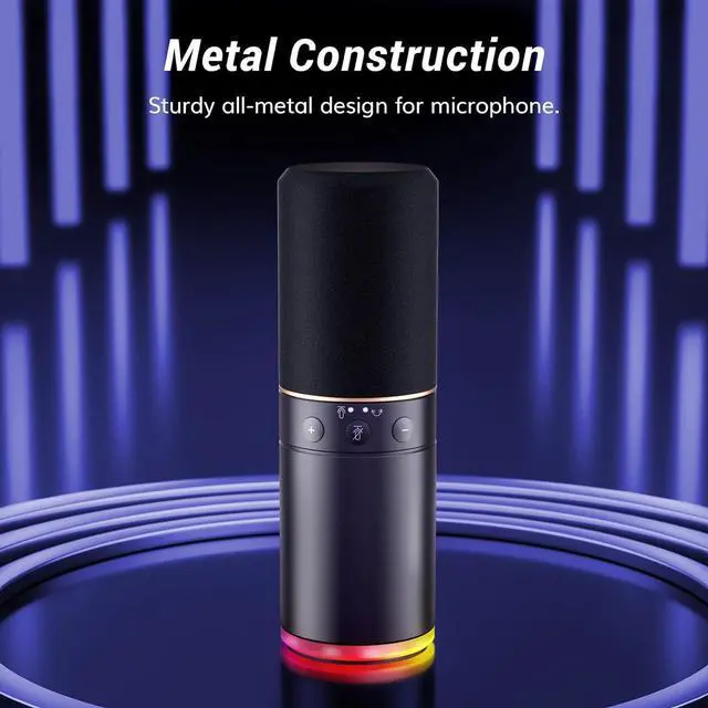 Alt view image 7 of 7 - TONOR XLR/USB Gaming Mic, Dynamic Microphone for Podcast Recording Streaming with RGB Light, Mute Button, Headphones Jack, Monitoring, Desktop Stand, Metal Vocal Mic for PC Mac Android PS4/5 TD520S