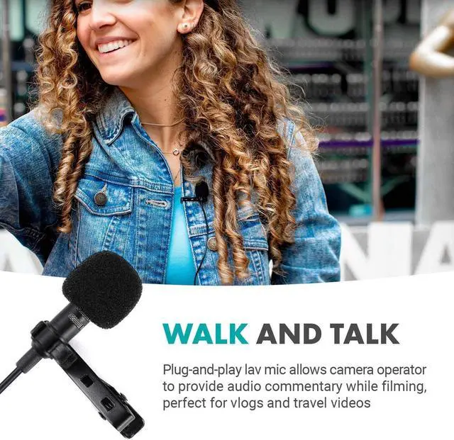 Alt view image 4 of 7 - Movo DOM1 3.5mm TRS Lavalier Omnidirectional Condenser Microphone for Camera Microphone Compatible with DSLR Cameras, Recorders and More
