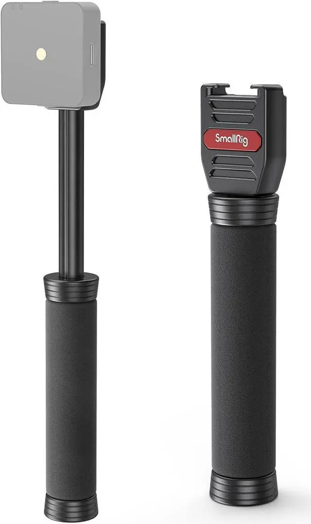 Main image of SMALLRIG Interview Microphone Handle, Stretchable Mic Handle for RODE Wireless Go, for DJI Mic, for Hollyland Lark 150, for Synco G1/A2 and Other Wireless Lavalier Microphones with Cold Shoe 3182