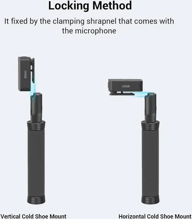Alt view image 2 of 7 - SMALLRIG Interview Microphone Handle, Stretchable Mic Handle for RODE Wireless Go, for DJI Mic, for Hollyland Lark 150, for Synco G1/A2 and Other Wireless Lavalier Microphones with Cold Shoe 3182