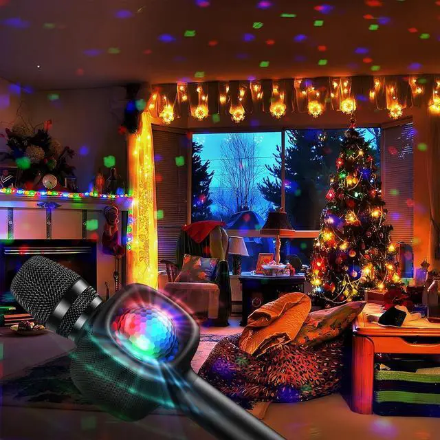 Alt view image 2 of 7 - Star10 Wireless Bluetooth 5.2 Karaoke Microphone for Singing, 4-in-1 Karaoke Machine Portable Handheld Mic Speaker with Disco Light Voice Changer for Car Travel Party, Gifts for Adults and Kids