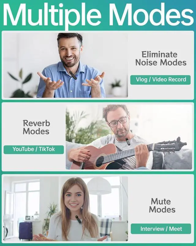 Alt view image 7 of 7 - Wireless Lavalier Microphone for iPhone iPad, Lapel Mics Plug-Play 2.4G Ultra-Low Delay Built-in Noise Reduction Chip 36H Working Time for Video Recording Interview Podcast Vlog YouTube