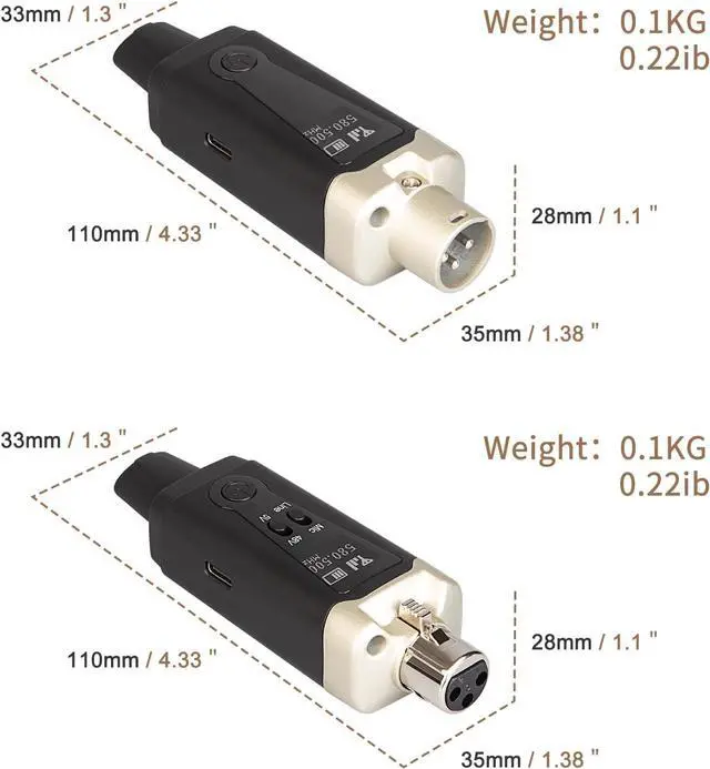 Alt view image 7 of 7 - Depusheng T9 Wireless Microphone Transmitter Receiver Plug-on XLR Microphone Wireless System for Dynamic and Condenser Microphone Audio Mixer, PA System,with 48V Phantom Power
