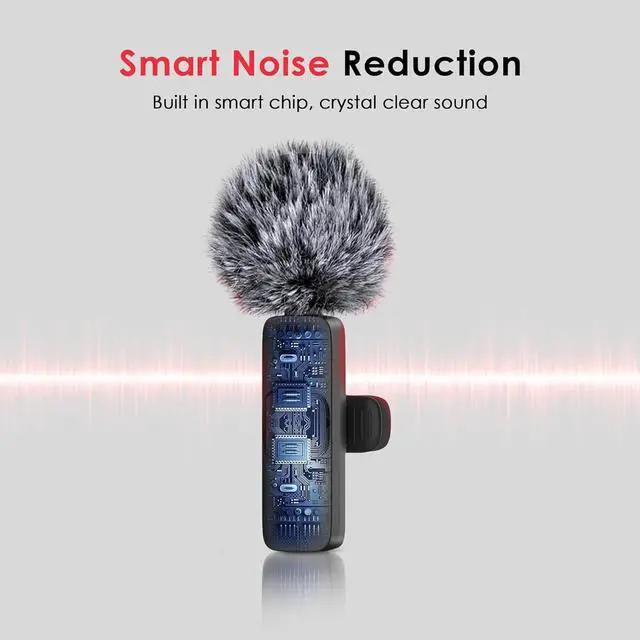 Alt view image 3 of 6 - 3 in 1 Wireless Microphone for iPhone, Android, Camera, USB-C Microphone, Wireless Lavalier Microphone, Mini Microphone, Noise Canceling Lapel Mic for Interview Video Podcast Vlog
