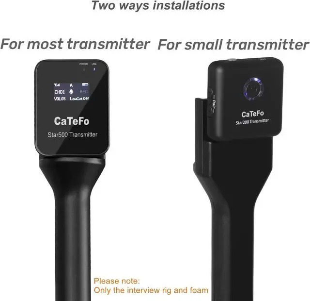Alt view image 6 of 7 - Microphone Interview Handle Interview GO Handheld Adapter with Foam for RODE Wireless GO DJI Mic Lark Max and Other Wireless Transmitter with Cold Shoe StarRig-S