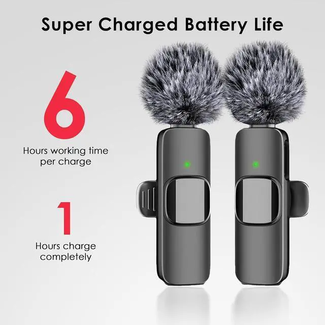 Alt view image 5 of 6 - 3 in 1 Wireless Microphone for iPhone, Android, Camera, USB-C Microphone, Wireless Lavalier Microphone, Mini Microphone, Noise Canceling Lapel Mic for Interview Video Podcast Vlog