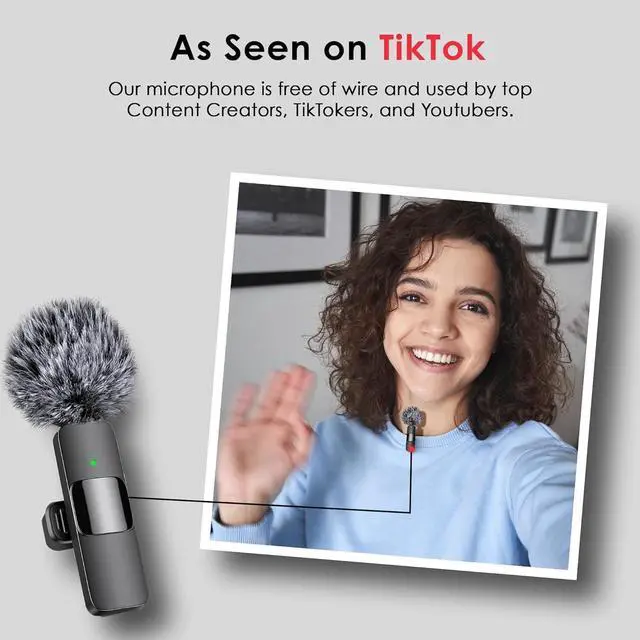 Alt view image 6 of 6 - 3 in 1 Wireless Microphone for iPhone, Android, Camera, USB-C Microphone, Wireless Lavalier Microphone, Mini Microphone, Noise Canceling Lapel Mic for Interview Video Podcast Vlog