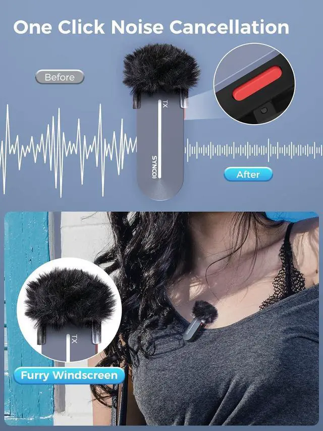Alt view image 2 of 7 - SYNCO Wireless Lavalier Microphone, P1ST 2.4GHz Lapel Mic with Charging Case for Type C USB C Smartphone YouTube TIK Tok Live Streaming Recording Podcast, Wireless-Lavalier-Microphone-Lapel