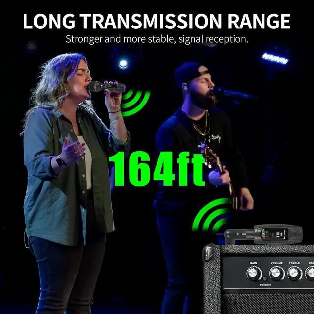 Alt view image 6 of 7 - XTUGA U95 Wireless XLR Transmitter and Receiver Wireless Microphone Adapter, UHF Wireless XLR Receiver Rechargeable Wireless Microphone Transmitter Receiver for XLR Microphones & PA System