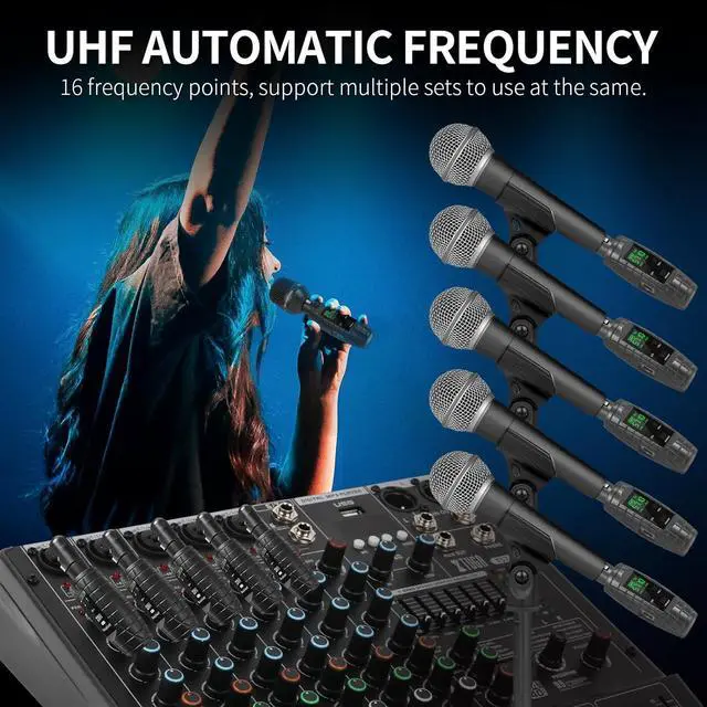 Alt view image 7 of 7 - XTUGA U95 Wireless XLR Transmitter and Receiver Wireless Microphone Adapter, UHF Wireless XLR Receiver Rechargeable Wireless Microphone Transmitter Receiver for XLR Microphones & PA System