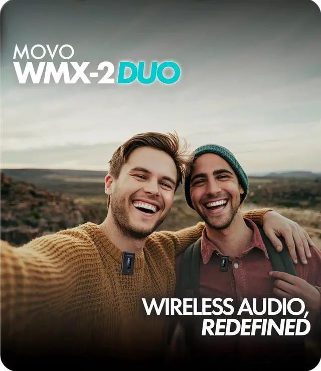 Alt view image 2 of 7 - Movo WMX-2-DUO Wireless Lavalier Microphone Lapel Mic with Charging Case - Lav Mic, Wireless Lapel Microphone 2.4GHz Wireless Microphones for Camera, Lapel Mic Wireless for Vlogging, DSLR, Computer
