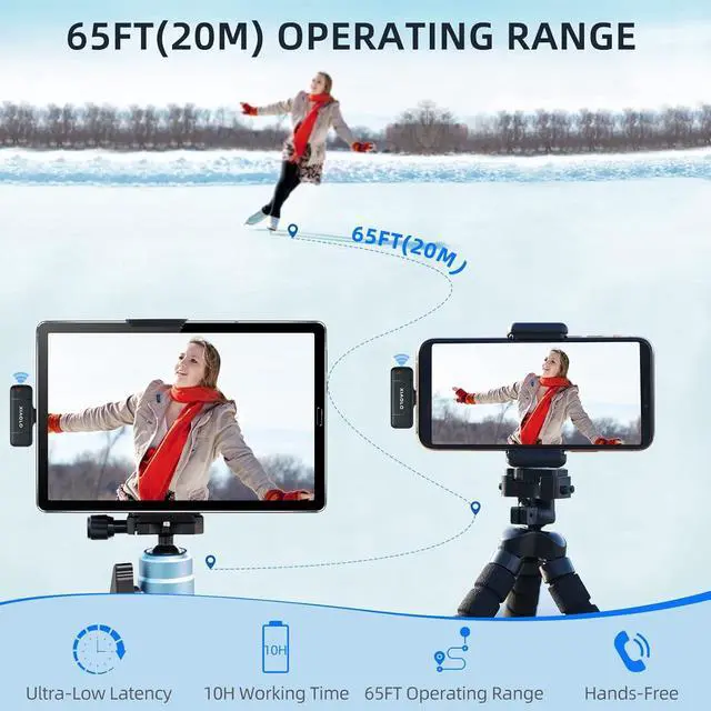 Alt view image 4 of 7 - Wireless Lavalier Microphone for iPhone,Noise Cancelling Lapel Mic for Clear Audio Recording Vlog,YouTube,Interview,3 Mode Denoise (Black-TypeC)