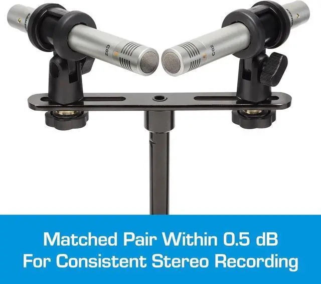 Alt view image 3 of 6 - Samson C02 Matched Pair Studio Pencil Condenser Microphones with Cardioid Capsules for Instrument and Dialog Recording