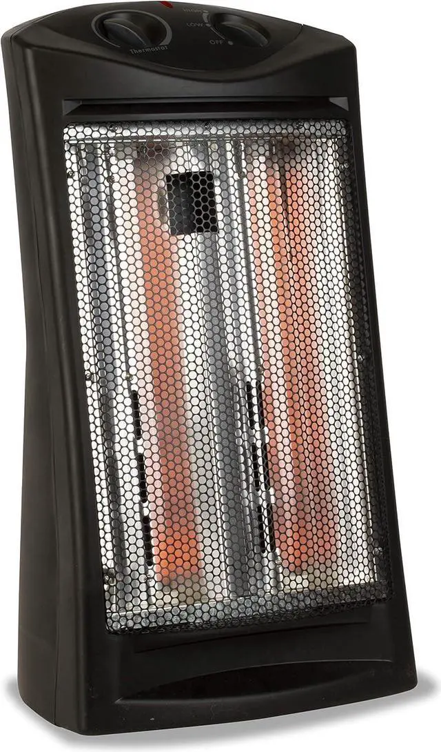 Main image of BLACK+DECKER Infrared Radiant Quartz Tower Heater, 1500W Space Heater with Adjustable Thermostat, Portable Heater with 2 Settings, Personal Heater for Home and Office, BHTI06, Black