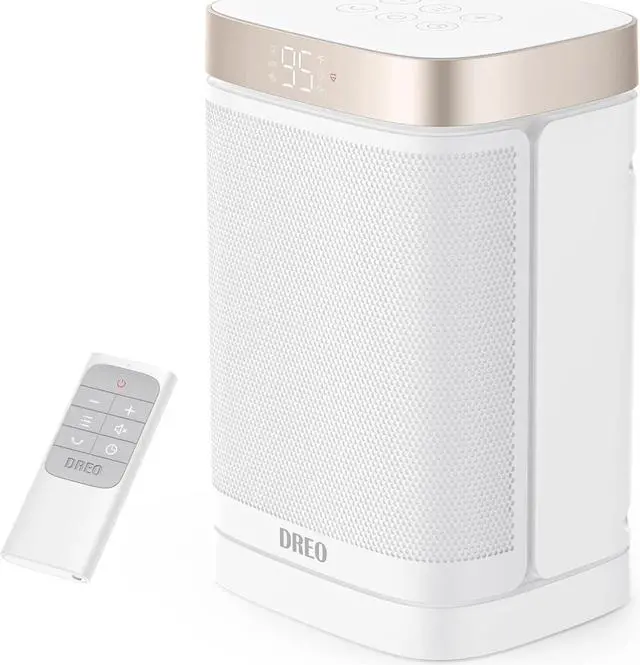 Main image of Dreo Atom One Space Heater with Remote, 70°Oscillating Electric Heaters with Digital Thermostat, 1500W PTC Ceramic Heater, 12h Timer, 37dB Quiet Safety Heating, Portable Heater for Home Office