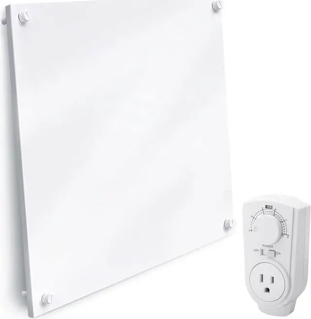 Main image of EconoHome Wall Mount Space Heater Panel - with Thermostat - 400 Watt Convection Heater - Ideal for 120 Sq Ft Room - 120V Electric Heater - Updated Model