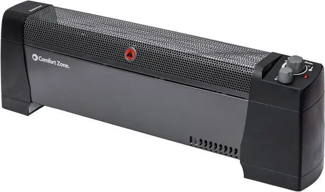 Main image of Comfort Zone Electric Baseboard Space Heater with Adjustable Thermostat, Dent-Proof Panels, Overheat Protection, Tip-Over Switch, & Stay-Cool Body, Ideal for Home, Bedroom, & Office, 1,500W, CZ600BK