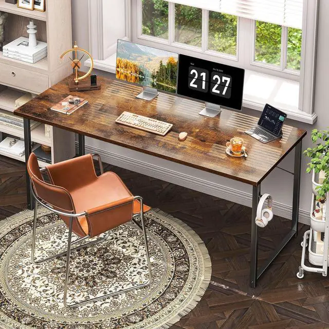 Alt view image 2 of 6 - Coleshome 63 Inches Computer Desk, Modern Desk for Home Office, Vintage