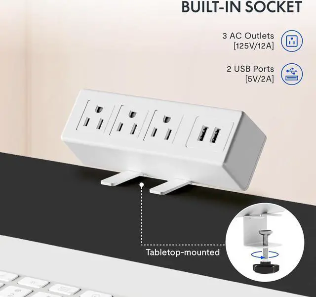 Alt view image 4 of 7 - FLEXISPOT EN2 Whole-Piece Standing Desk with Clamp Power Strip, 55 x 28 Electric Stand Up Height Adjustable Desk with Cable Management (White Frame + 55" Maple Top, 2 Packages)