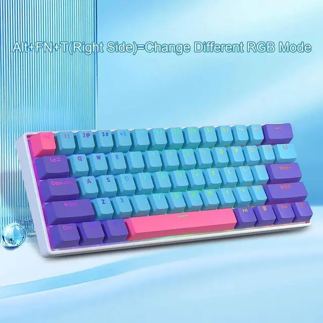 Alt view image 7 of 7 - BOYI 60% Wired Mechanical Gaming Keyboard,61 Mini RGB Cherry MX Switch PBT Keycaps NKRO Programmable Type-C Hot Swappable Gaming Keyboard for Windows&Mac (Joker Color,Cherry MX Blue Switch)