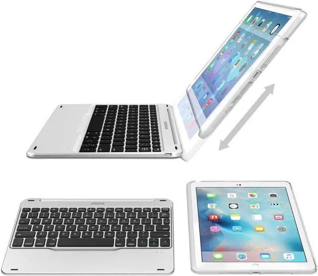 Alt view image 4 of 7 - Arteck iPad 9.7-inch (iPad 6, 2018 / iPad 5, 2017) Keyboard, Ultra-Thin Bluetooth Keyboard with Folio Full Protection Case for Apple iPad 9.7 iPad 6, 5 and iPad Air 1 with 130 Degree Swivel Rotating