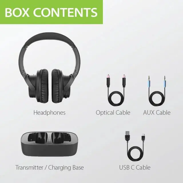 Alt view image 7 of 7 - Avantree Ensemble - Wireless Headphones for TV Watching with Charging Dock & Transmitter, Easy Setup & Comfortable Fit for Seniors, 35hrs Bluetooth Headset, No Lip-Sync Delay, Compatible with All TVs