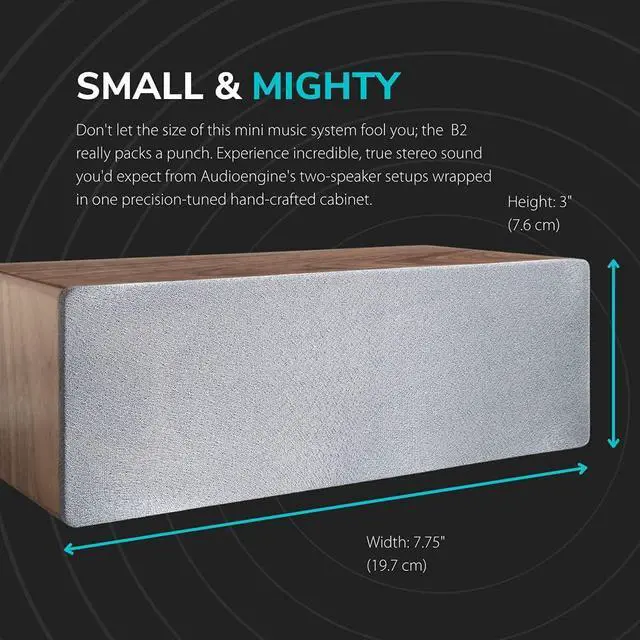 Alt view image 3 of 7 - Audioengine All in One A2 Portable Wireless Speaker - Audio with Lossless aptX Bluetooth and Analog Audio Input for Phone, Tablet, and Computers