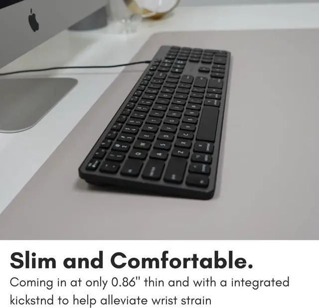 Alt view image 5 of 7 - Macally Backlit Mac Keyboard Wired - Quiet, Sleek, and Functional - 3 Brightness Levels, 107 Keys - 5ft USB Wired Apple Keyboard - Backlit Wired Keyboard for Mac, iMac, MacBook Pro/Air - Space Gray