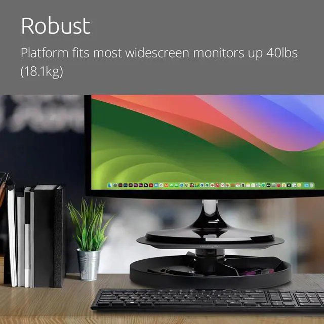 Alt view image 4 of 5 - Kensington Smart Fit Spin2 Monitor Stand - Black (K52787WW), 3.1" x 12.6" x 12.6"