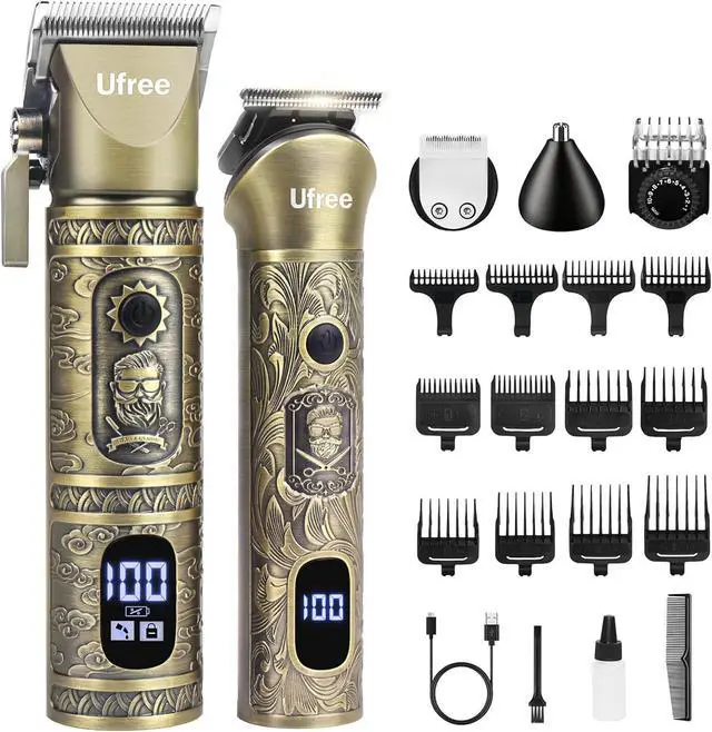 Main image of Ufree Professional Hair Clippers for Men, 3 in 1 Mens Beard Trimmer, Shavers for Men, Electric Razor, Nose Hair Trimmer, Cordless Barber Clippers, Mens Grooming Kit, Birthday Gift for Dad